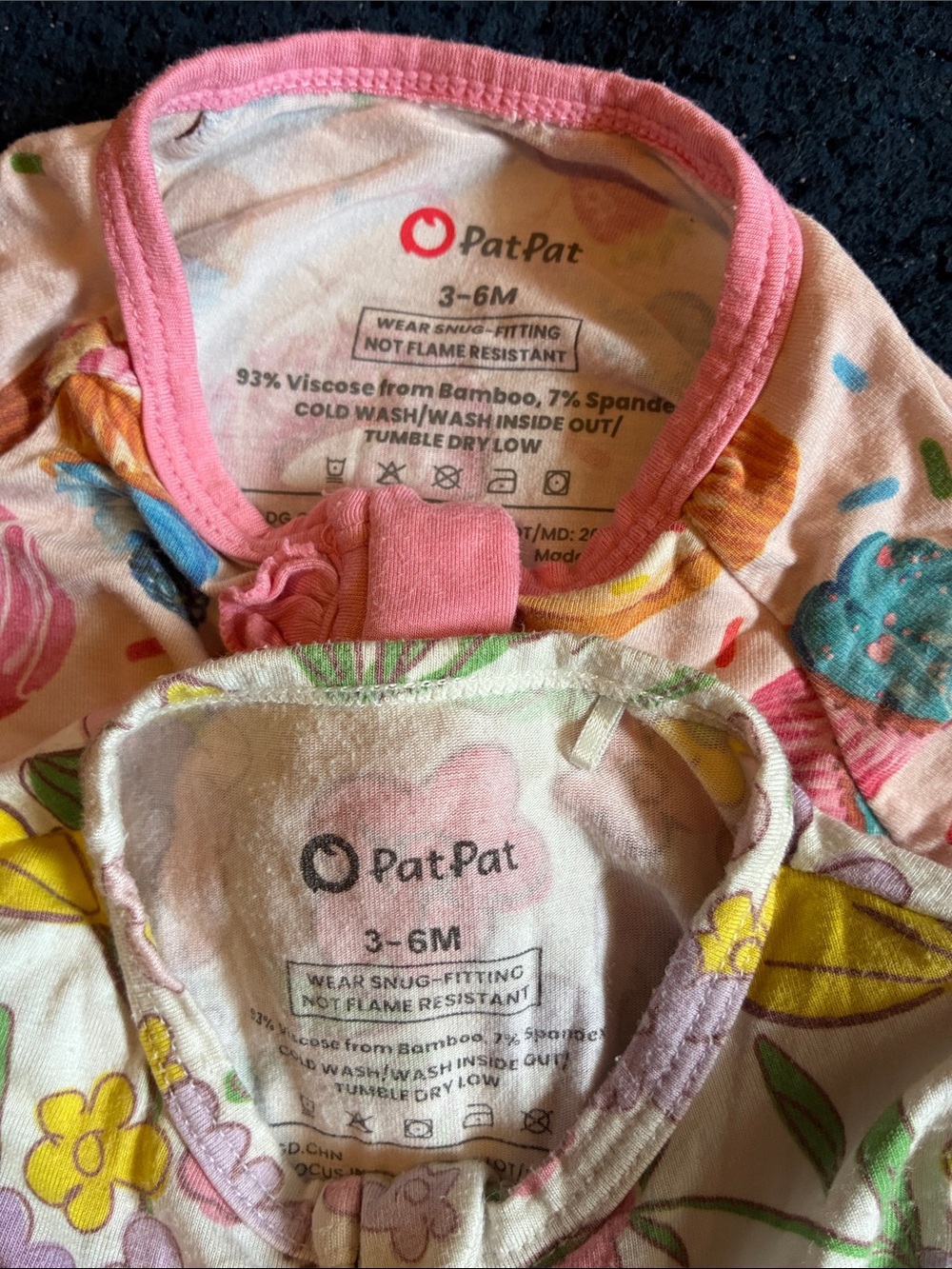 PatPat Pink Floral & Cupcake Footed Pajama bundle - Picture 3 of 3